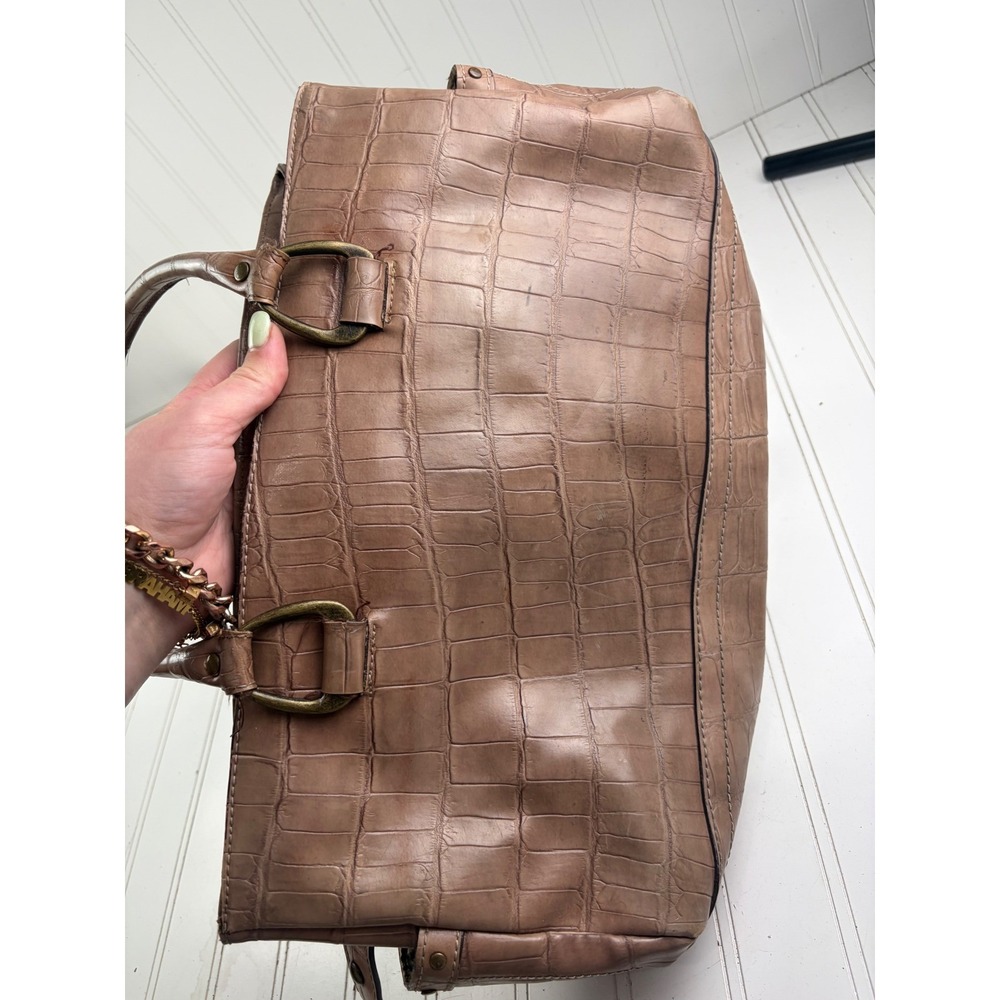 Nine West Vintage Y2K Taupe Croc Embossed Studded Shoulder Bag - Picture 4 of 12